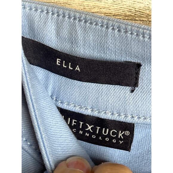 NYDJ Women’s 2 Ella Bermuda Shorts Light Blue Denim jean Chino Side Slit Zip NWT - Picture 4 of 8